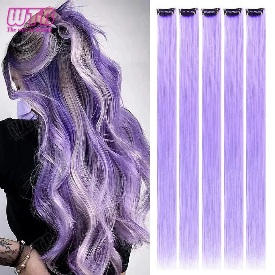 5Pcs Synthetic Wig BB Clip Style Color Straight Hair Extension Wig Suitable for Women and Girls to Wear at Holidays and Parties — image 10