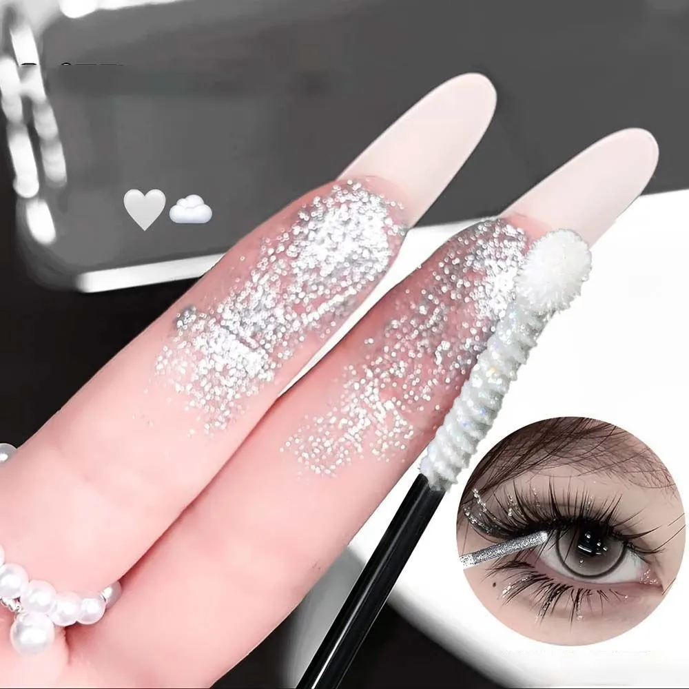Silvery Shining Mascara Fine Glitter Highlight Lengthening Curling No Smudging Waterproof Natural 3D Sparkling Eye Makeup — image 2