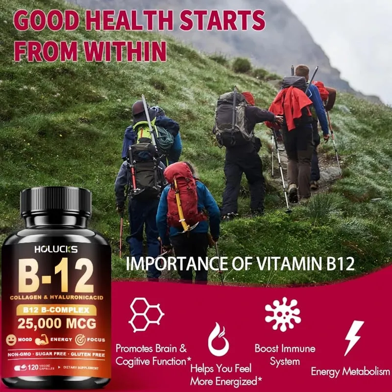 Vitamin B12 Complex Supplement Benefit Brain & Heart Function Support Memory Learning Metabolism Helps Boost Natural Energy — image 6