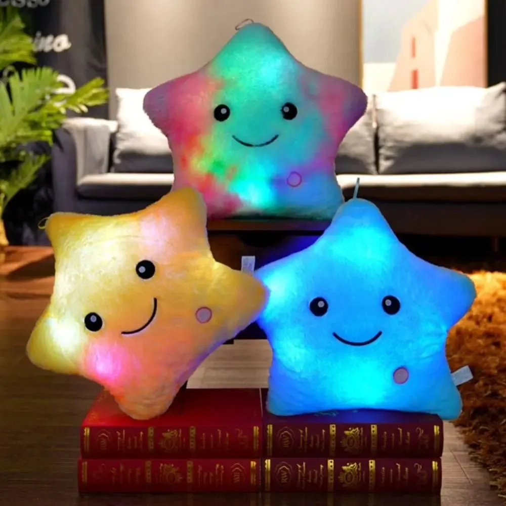 Jouet en peluche étoile électronique LED, jouets doux pour bébé et enfant, poupée étoile LED, décoration de la maison, oreiller étoile douce