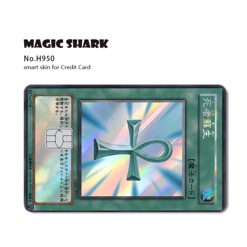 Magic Shark Yo-gi-oh Blue Eyes Dragon Game Shinny Holographic Laser Debit Credit Card Sticker Film Skin Front Cover