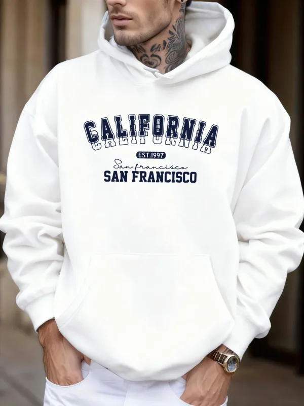 California San Francisco Est 1997 Print Soft Loose Hoodies Fleece Autumn Sportswear Men'S Sport Jogging Sweatshirts Comfy Tops