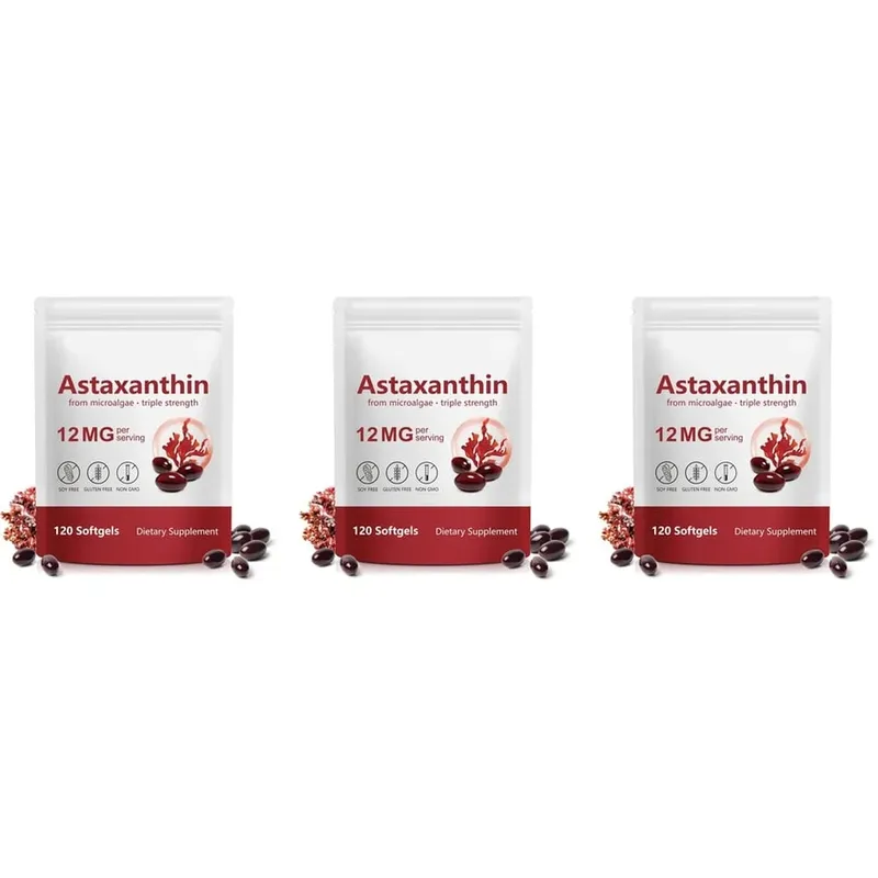 Astaxanthin Softgels 12 Mg From Microalgae Triple Strength Antioxidant Support for Skin Aging Eye Health 120 Softgels — image 11