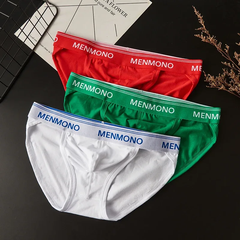 MEN cotton tide men's triangle bagong sexy low waist slim breathable youth personality U convex underwear men. — image 19