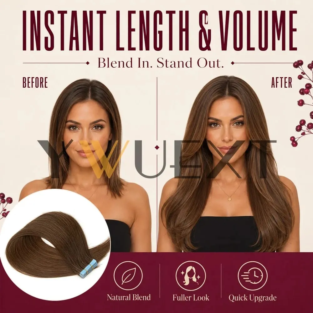 Tape In Human Hair Extensions 10Pcs/30g Per Pack Remy Real Human Hair Straight Natural Black Brown Blonde Multi‑Colors Seamless Skin Weft Tape Hair Extensions For Women — image 7