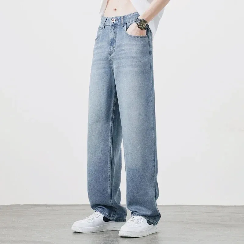 Men's Straight Fit Vintage Jeans Casual High-Quality Korean Fashion Denim Trousers Male Brand Trousers Four Season Trousers — image 3
