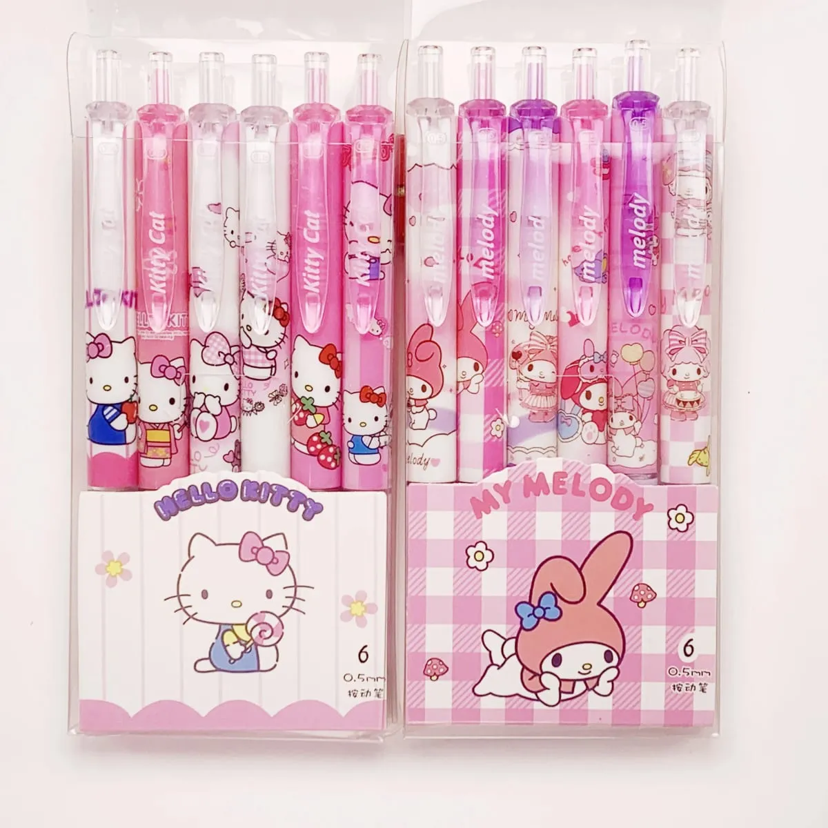 6 Pcs/Set Hello Kitty Melody Limited Edition High Quality Gel Pen Cartoon Series Black 0.5mm Student/Office Daily Stationery — image 2