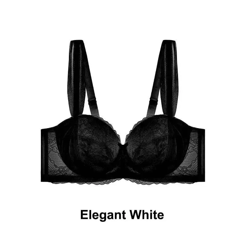 Women French Lace Minimizer Bra For Large Bust Anti Sagging Full Coverage Plus Size Underwire Bra Gathering Support Lingerie — image 8