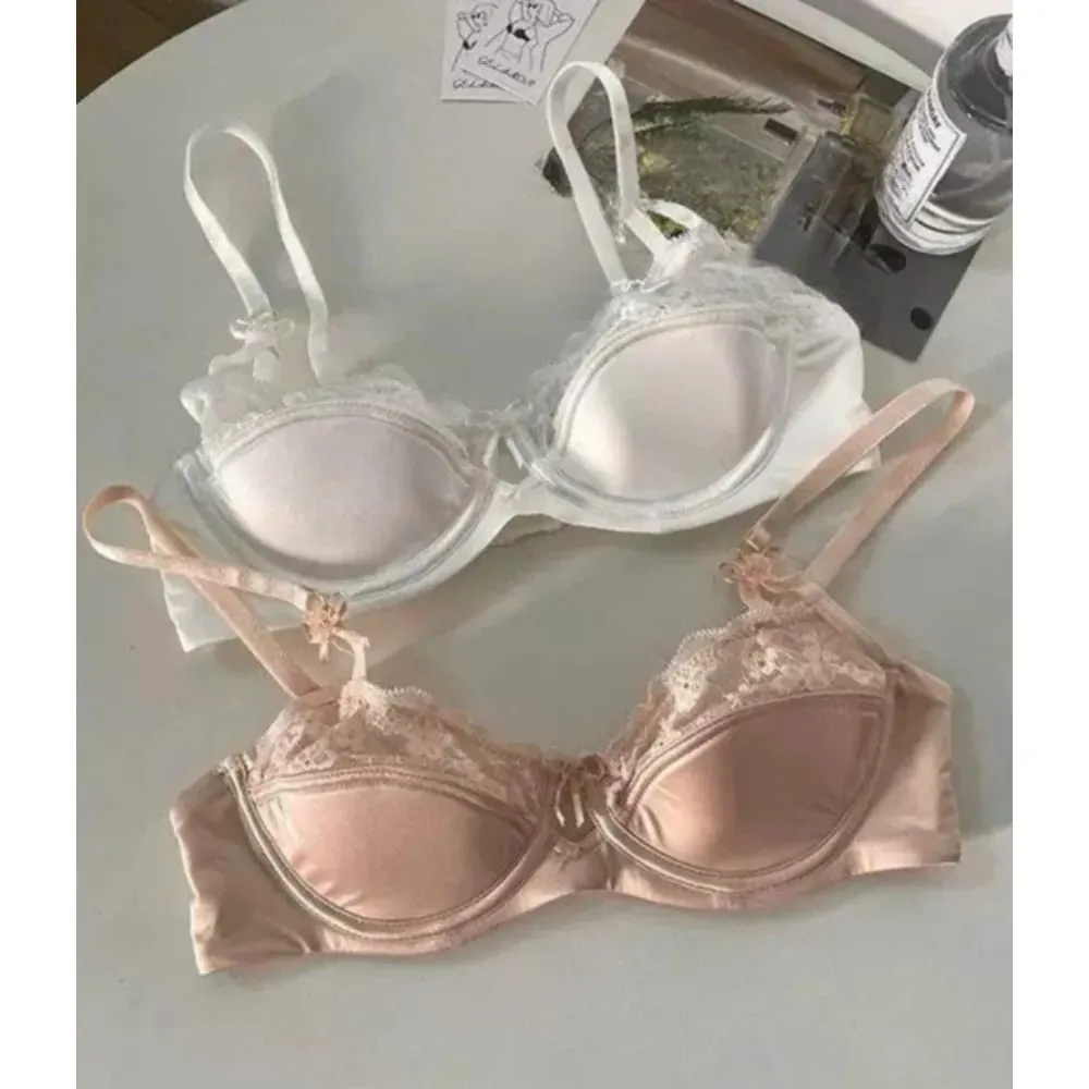 Mulheres nupcial conjunto de sutiã vermelho fino minimizador grande busto francês meia xícara sexy renda lingerie roupa interior para o casamento do feriado — image 2