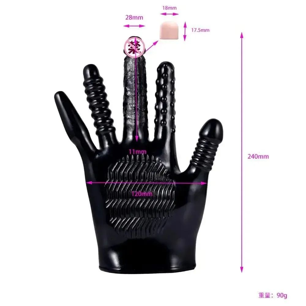 Limang Daliri Masturbators Sex Gloves Pambabae Vibrator Dildo G-Spot Clitoral Stimulator Erotikong Produkto Vagina Massage Lesbian Toy — image 2