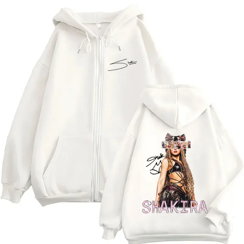 Shakira LMYNL Las Mujeres Ya No Lloran Tour Merch Zipper Hoodies Masculino Feminino Casual Manga Longa Zip Up Moletons Jaquetas Casaco — image 9