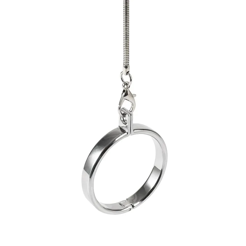 Masculino bola escroto maca metal pênis bloqueio galo anel corrente sm bondage restrição atraso ejaculação bdsm brinquedo sexual para homem — image 2
