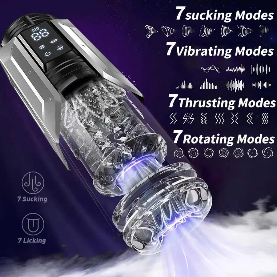 Automatic Blowjob Machine Hands Free Stroker Strap On Harnes Sex Toy with 7 Thrust & Rotate &Sucking& Vibrating Modes Adult Toys — image 2