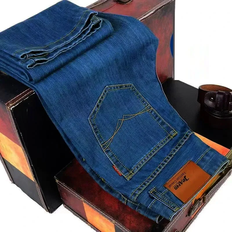 Business Jeans Men Straight Versatile Youth Middle-aged Denim Cheap Work Site Electric Welding Mason Bricklayer Pants Fashion — image 6