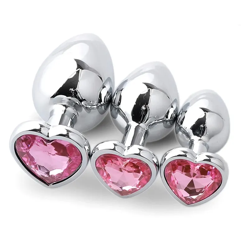 Metal Anal Plug for Women Men Couples Butt Plug Butt Toy Adult Game Masturbator Anal 3PCS Diamond Sex Toy for Adult Products