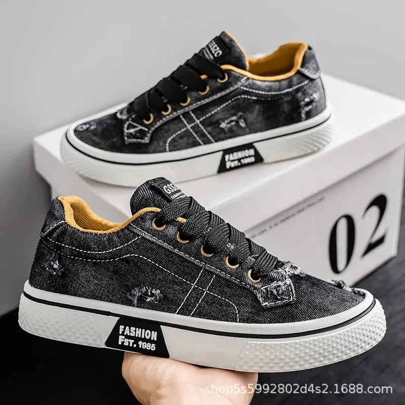Summer Men's Canvas Footwear Comfortable Low Cut Sports and Leisure Board Shoes Durable Lightweight Single Shoes Sneaker 48Size