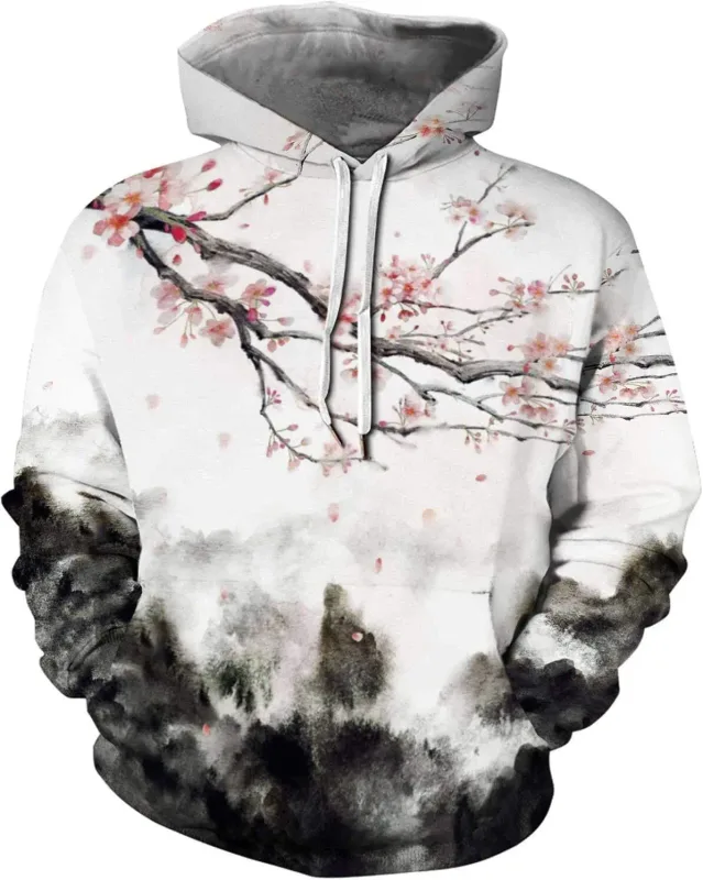 Moletom com capuz gráfico masculino unissex com estampa de novidade, pulôver com padrão 3D com bolso, moletom com capuz gráfico quente de manga comprida Me — image 14