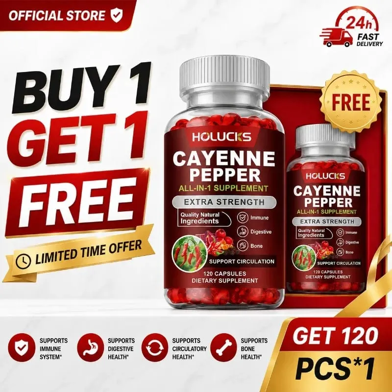 Advanced Cayenne Pepper Capsules with Vitamin D3 & K2 Support Circulation Immune Health & Digestive Comfort