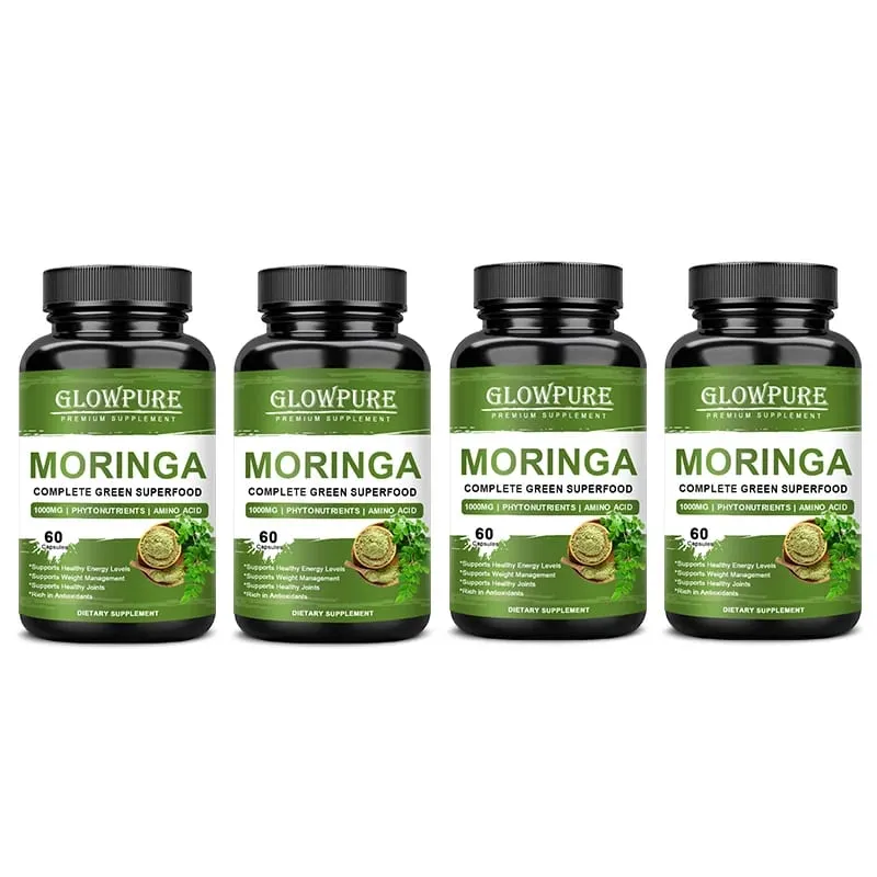 Pure Moringa Capsules - Superfood for Energy Skin Immune & Gut Health with Antioxidants Vitamins & Amino Acids