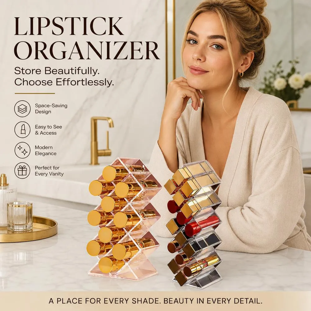 New Cosmetic Lipstick Jewelry Box Makeup Brushes Holder Lipstick Storage Box Acrylic Makeup Organizer Storage Case — image 6
