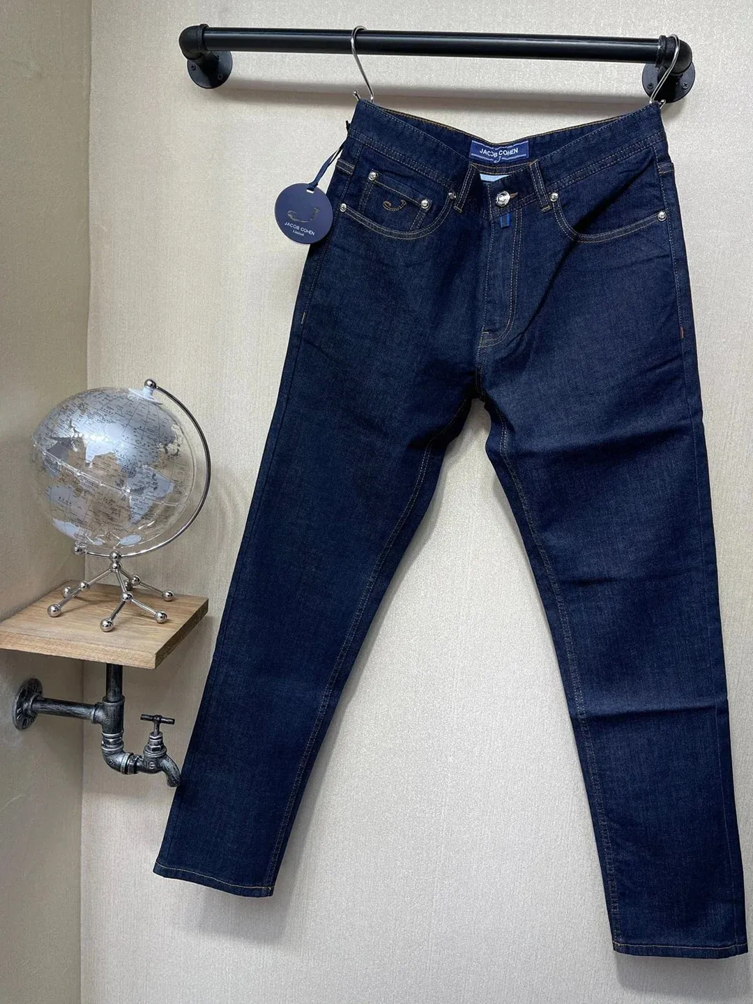 Leisure Jeans Men 2025 New Business Embroidery Straight Outdoors Pants Old Money High-Quality Cowhide card Size : 29-42