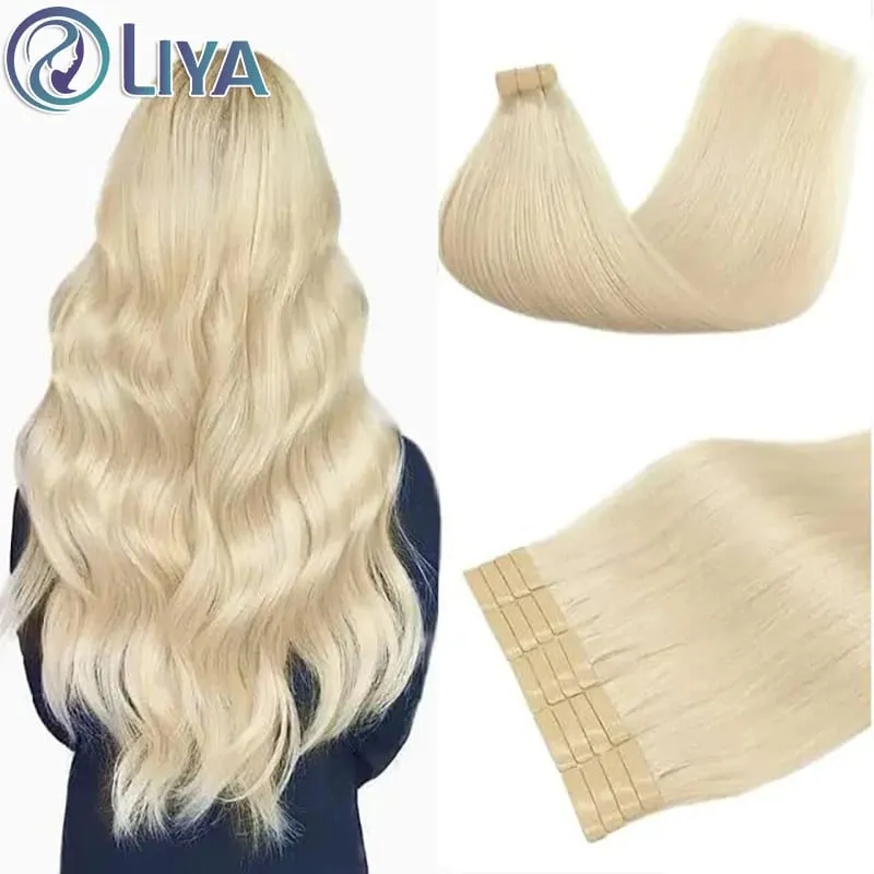 Blonde 613 Straight Tape In Human Hair Extensions 100% Human Hair Skin Weft Invisible Tape In Hair Extension 50g/20pcs For Woman — image 1