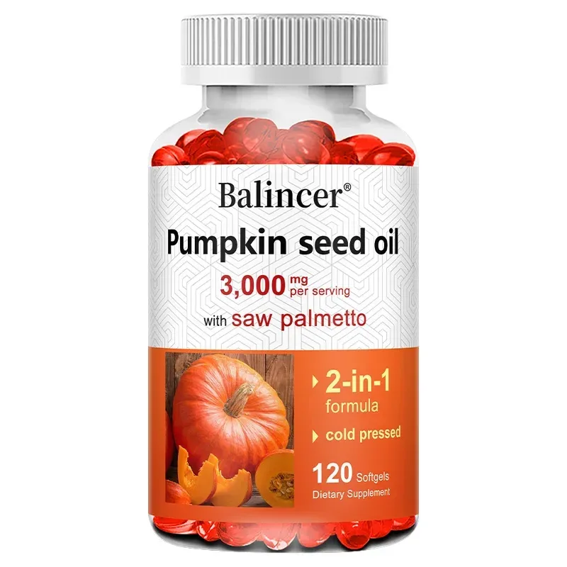 Virgin Pumpkin Seed Oil 3 000mg na may Saw Palmetto na Mayaman sa Omega 6 at 9 Essential Fatty Acids Prostate & Bladder Supplement