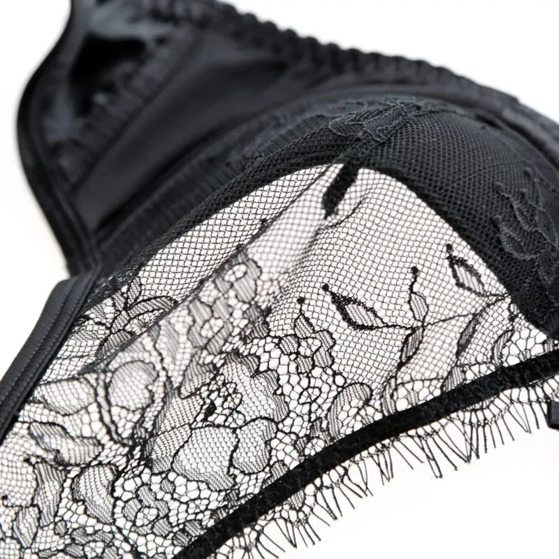 style thin cup cotton young ladies underwear lash transparent sexy women summer bra set lace female lingerie plus size — image 4