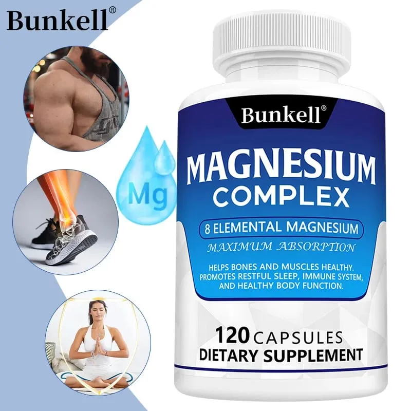 Bunkell Magnesium Complex 5 Forms High Absorption Support Bone Heart Muscle Sleep & Digestion Non-GMO Dietary Supplement — image 1