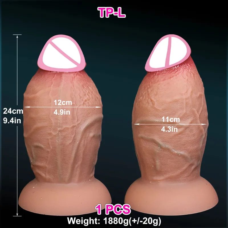 Consolador grueso marrón suave realista, 3 tamaños, pene postizo enorme, pene doble de silicona, ventosa para masturbación para hombre y mujer, Juguetes sexuales anales — image 6