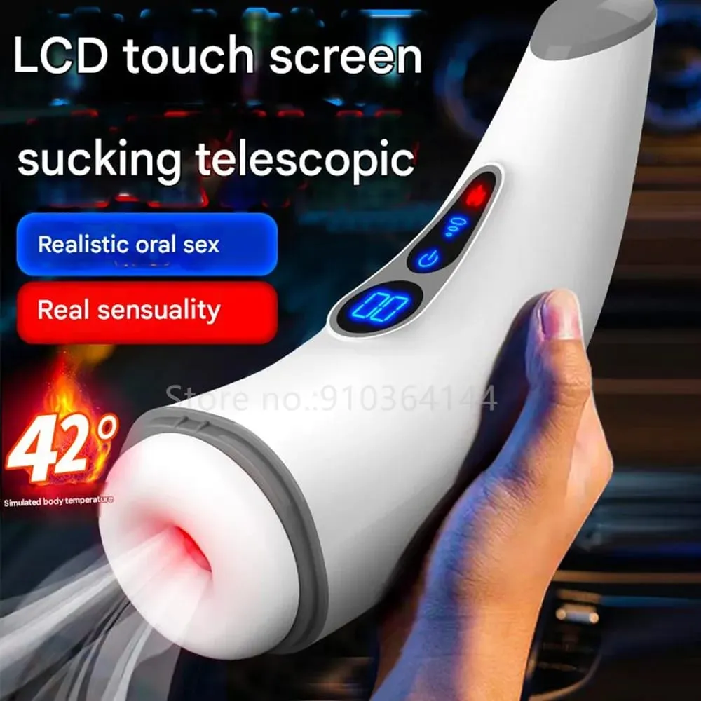 Automático poderoso sucção telescópica masculino masturbador copo inteligente aquecimento vibração máquina de boquete orgasmo adulto brinquedos sexuais para homem — image 3