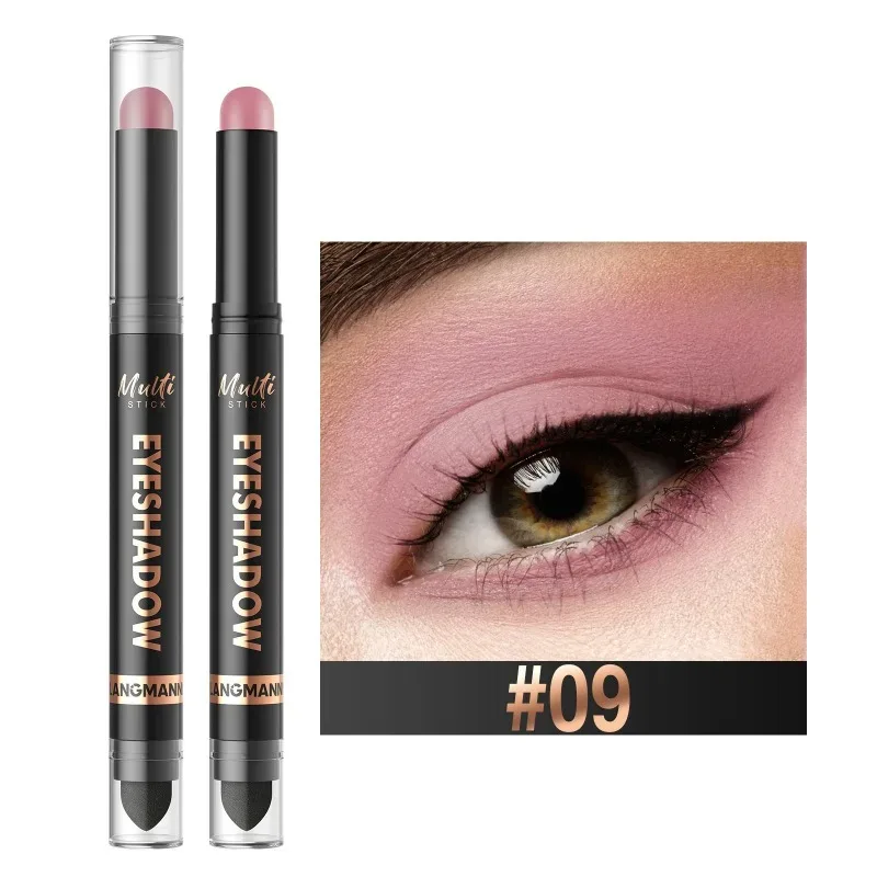 16 Colors Double Head Eyeshadow Stick Pearlescent Shimmer Brown High Waterproof Cream Eyes Shadow Pencil Long-Lasting Eye Makeup — image 17
