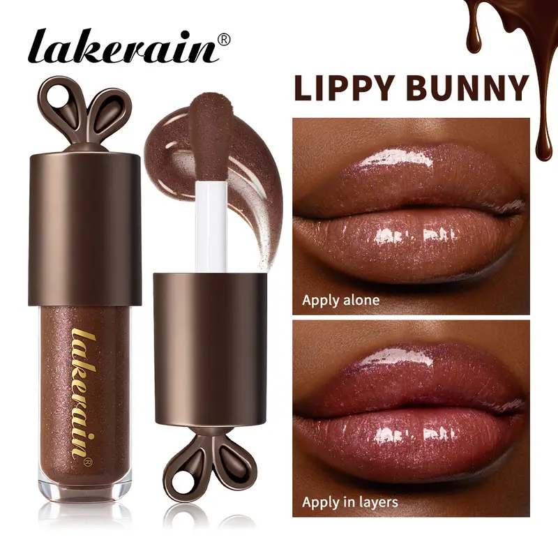 Lakerain チョコレートラビットリップグロスロングラスティング水分補給ミラー効果保湿滑らかでベタつかないリッピーバニー口紅 — image 2
