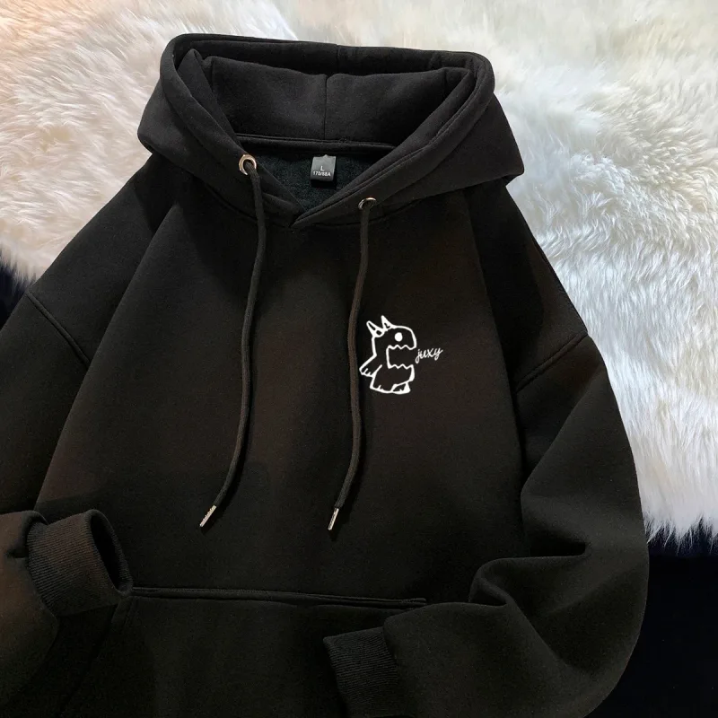 Moletom com capuz masculino primavera outono 2026 marca de moda personalizado monstro impressão top multifuncional casual streetwear