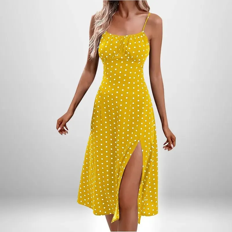 Women Elegant Floral Beach Vacation Streetwear Sexy Low Cut Beach Party Slim Slit Dress Chic Bodycon Lady Sleeveless Vestidos — image 21