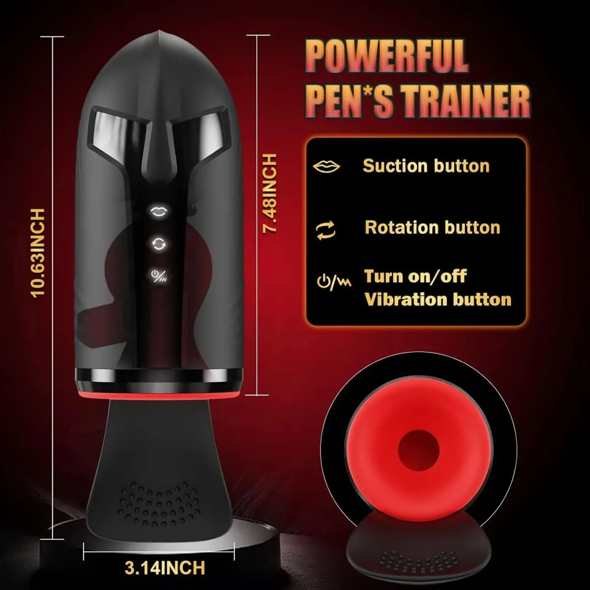 Manlig Onanist Penis Träning Vibrator Glans Massage Testikelstimulator Fördröjning Stamina Trainer Avsugning Maskin Sexleksak för män — image 4