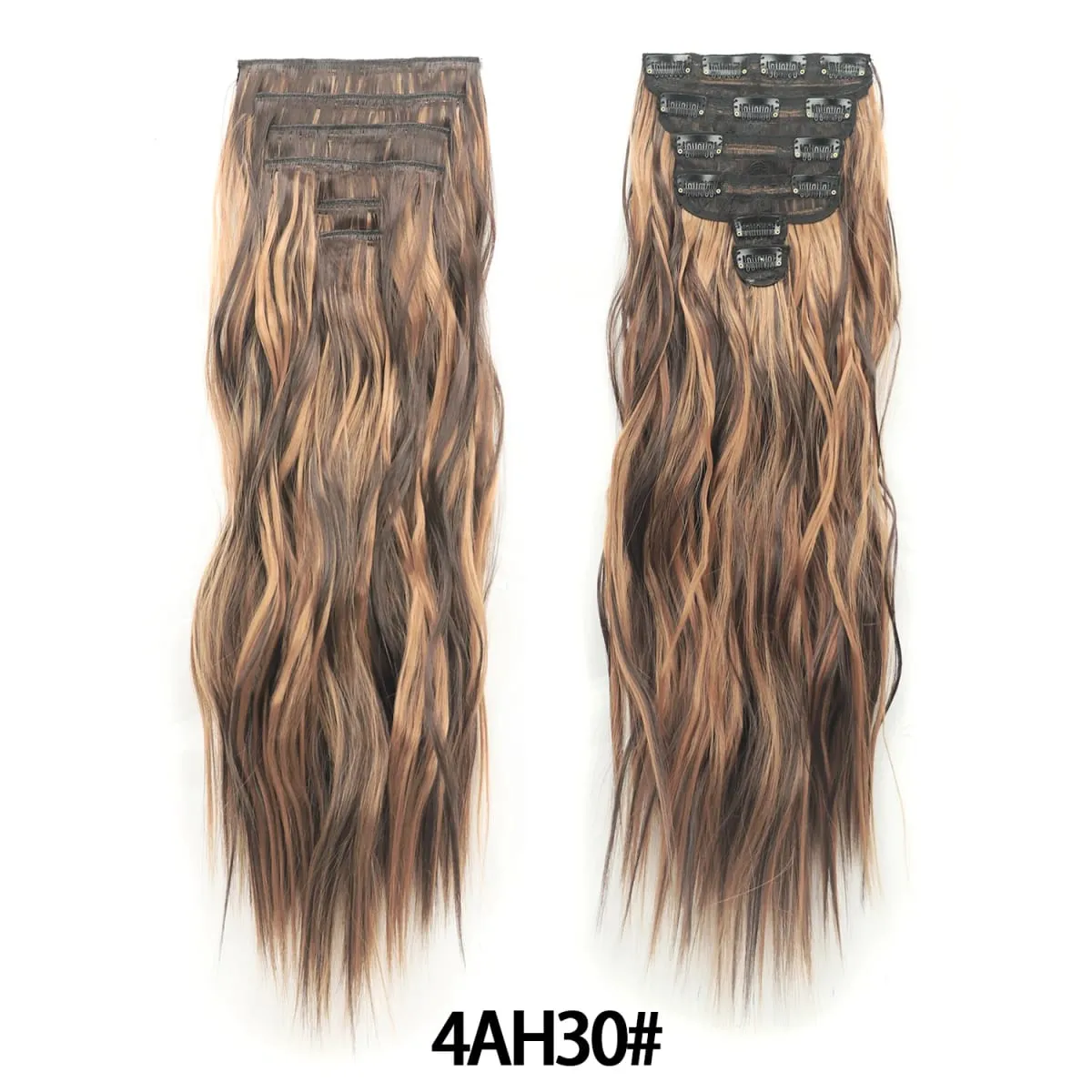 Clip in Hair Extensions 6PCS Thick Synthetic Hair Long Beach Waves hair Invisible Lace Weft Natural Soft Hairpieces for Women
