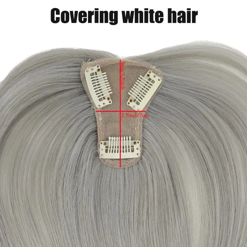 Wig Piece for Women with Bangs Covering Their White Hair and a Thin Invisible Replacement Piece for Their Hair — image 4