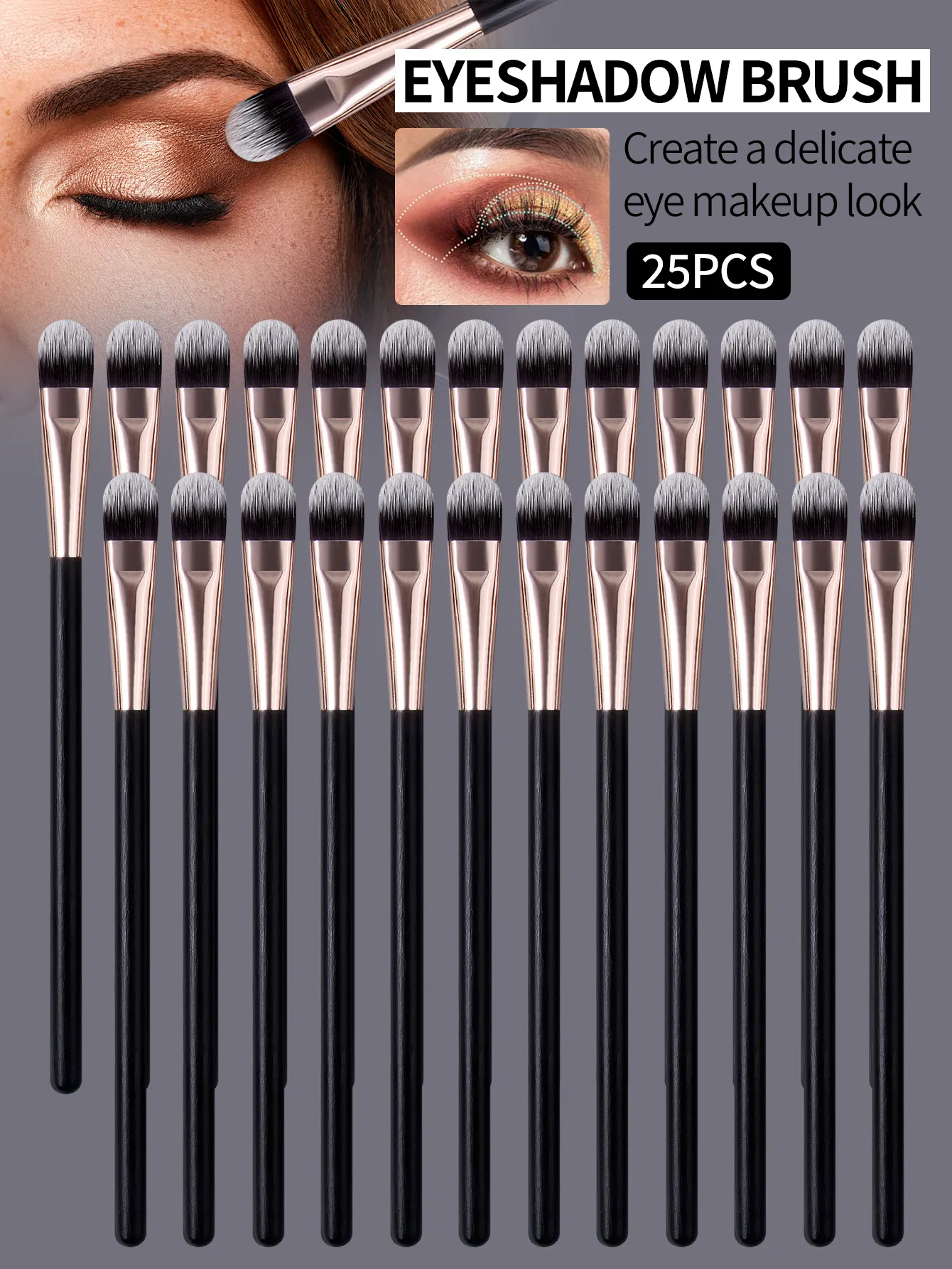 1Pc/25Pcs Eyeshadow Brush Set Soft Synthetic Eye Makeup Brushes for Blending Shading Detail Eye Makeup Tool — image 2