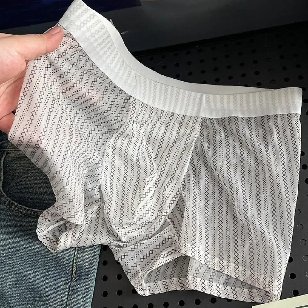 Celana Boxer Sutra Es Tipis Modis Celana Boxer Motif Macan Tutul Garis Tembus Pandang Celana Dalam Perasaan Dingin Mulus Sejuk Setiap Hari — image 16
