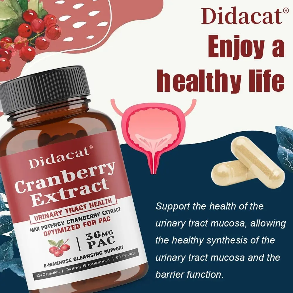 36 mg PAC from Superior Cranberry Juice Extract - Plus D-Mannose Supports Urinary Tract Health Cranberry Capsules for Women — image 6