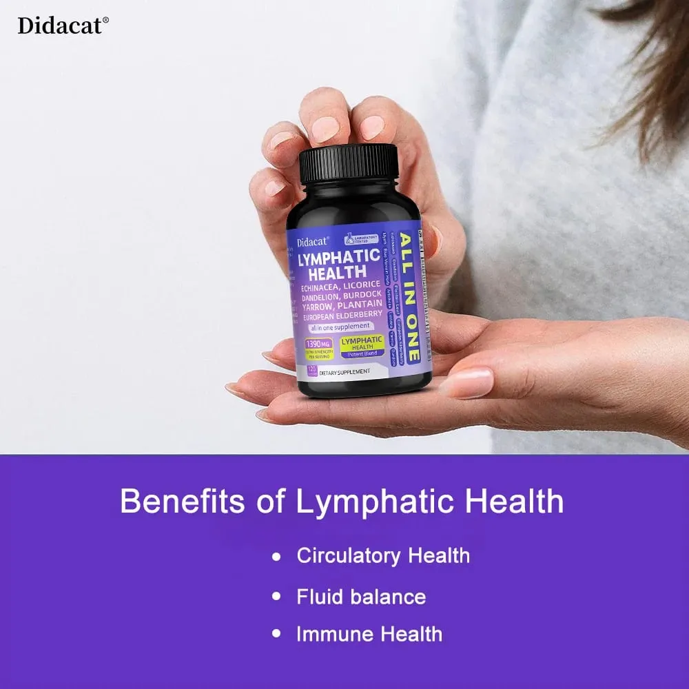 Natural Lymphatic Health Capsules Detox Cleanse Reduce Puffiness Water Retention Support Thyroid Health & Immune Defense — image 3