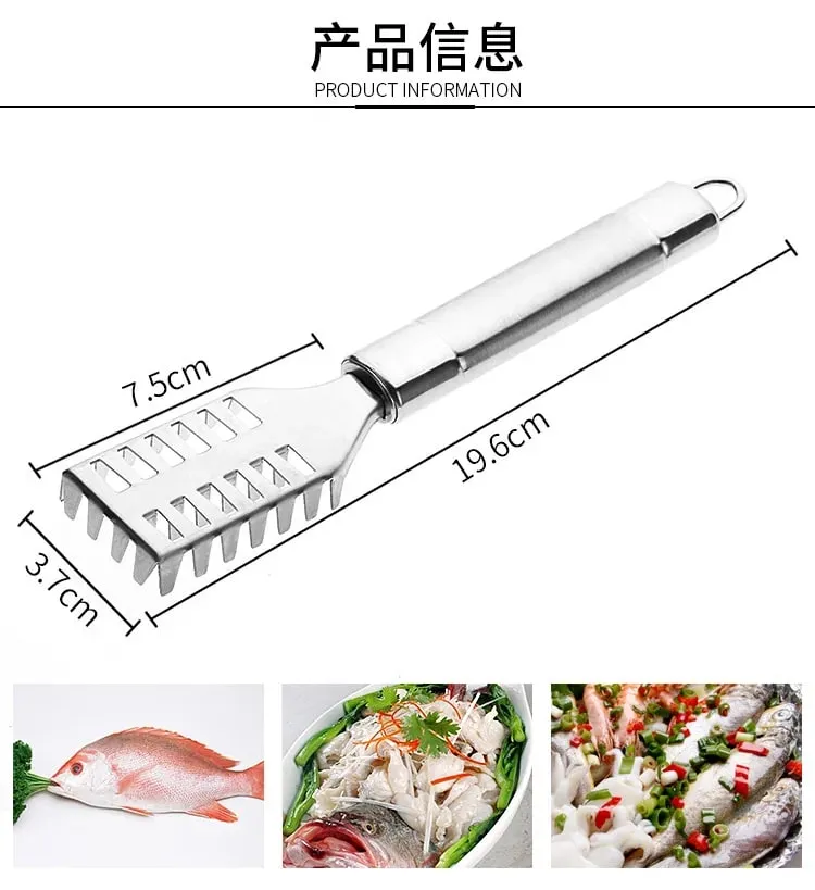 1PC Stainless Steel Fish Scale Knife Scale Scraper Sawtooth Scraping Boning Filleting Cut Scrape Dig Maw Knife — image 4