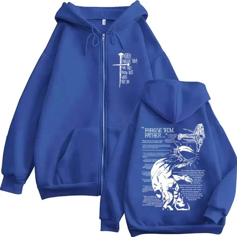 Christian Religious Jesus Forgive Them Father Zipper Hoodies Men Women Clothing Fashion Zip Up Sweatshirts Oversized Pullovers — image 6