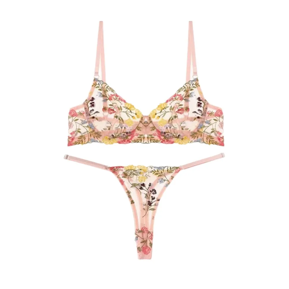 Versatile Transparent Lingerie Set Ultra-thin Elegant Panties Bra Set Push Up Bra Suit Women — image 10