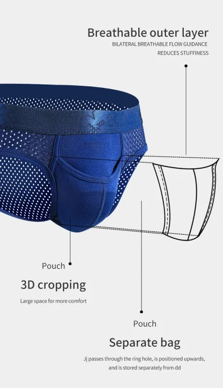 Calcinha de separação de bala masculina sexy u-convexo cuecas veia gelo seda escrotal aro esperma cordão shorts cabeças varicosas — image 12