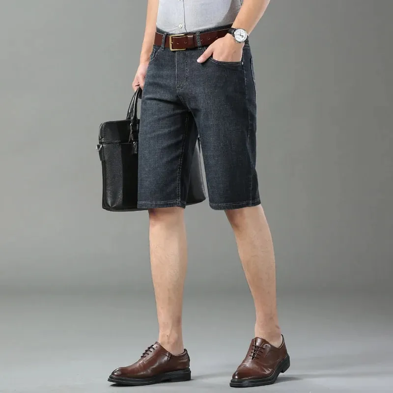 Summer Shorts Jeans Men Denim Pants Stretch Black Fashion Design Men's Jeans Slim Straight Male Short Jeans — image 10
