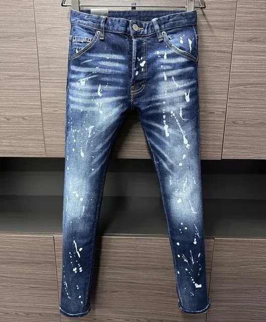 D2 Heren Jeans Denim Broek Gat Slanke Kokerbroek Metalen Knopen Feest Klassiekers Modieus Zwart DSQ2 JENAS — image 11