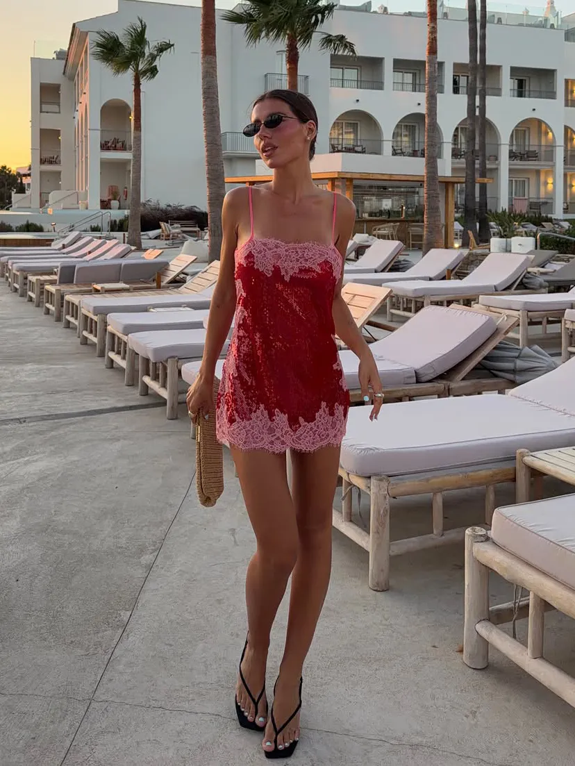Sexy Sequin Backless Sleeveless Short Dress Women's High Waist Bodycon Shiny Mini Dresses 2026 Beach Vacation Party Club Gowns — image 3