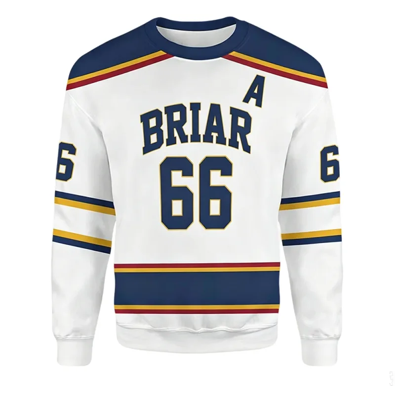 2026 New Off-Campus Briar University Hockey Print Pullover Unisex Casual Streetwear Graham 44 DI LAURENTIS 66 Cosplay Sweatshirt — image 3